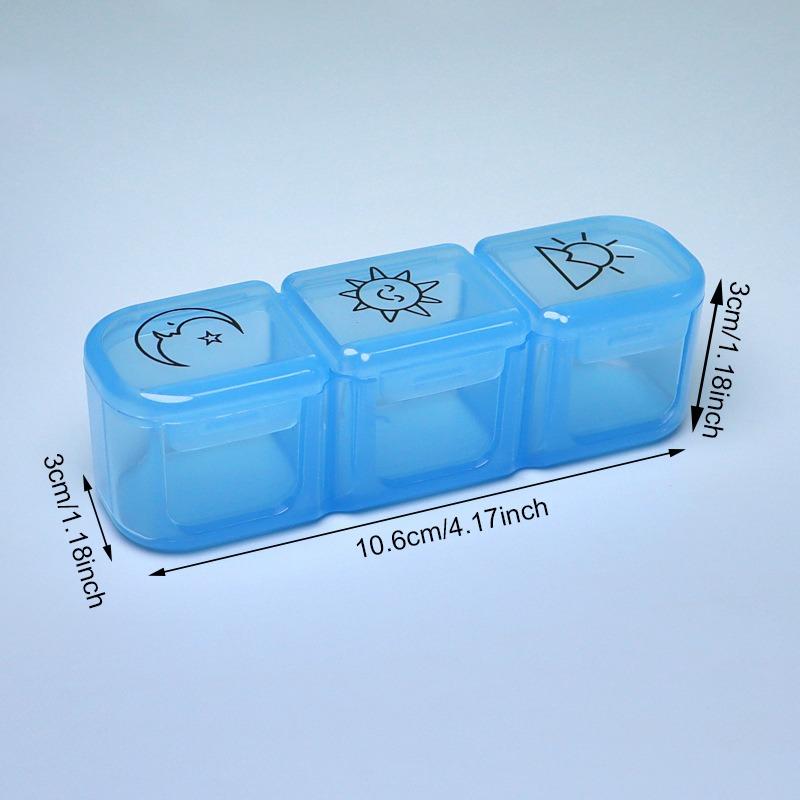 Caja de Pastillas Semanal de 21/3 Compartimentos Organizador de Medicamentos Caja de Almacenamiento de Plástico Negro Contenedor Estuche Portátil para Pastillas