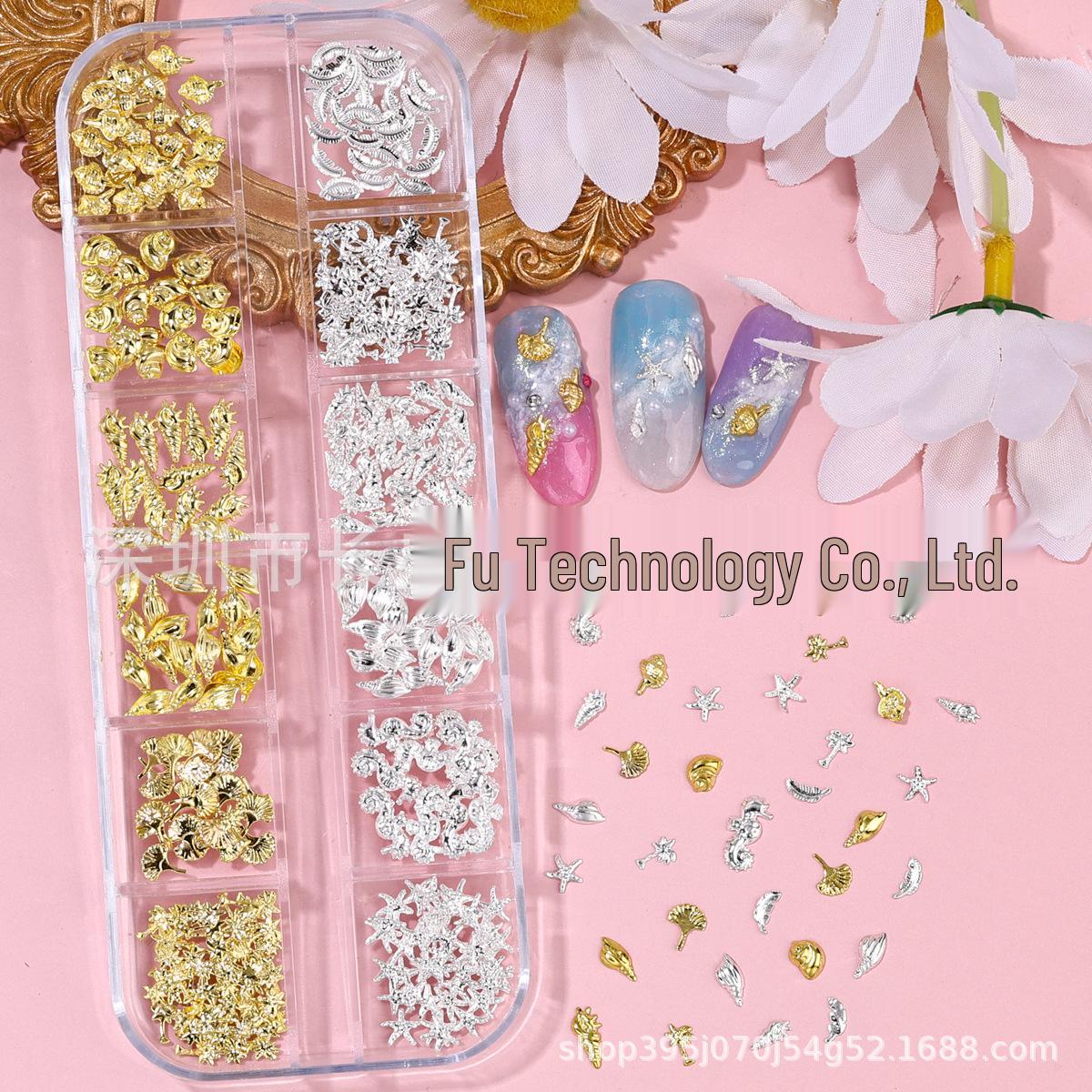 Ocean Style Metal Nail Art Rivet Ornaments: Seashell, Seahorse, Rose, Starfish Decorations