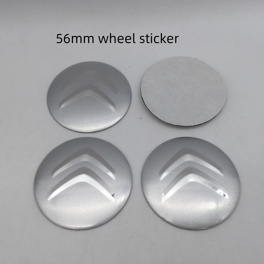 4pcs 3D 56mm 60mm 65mm For Citroen Car emblem Wheel hub Center Cap Badge covers sticker Decals Styling accessories