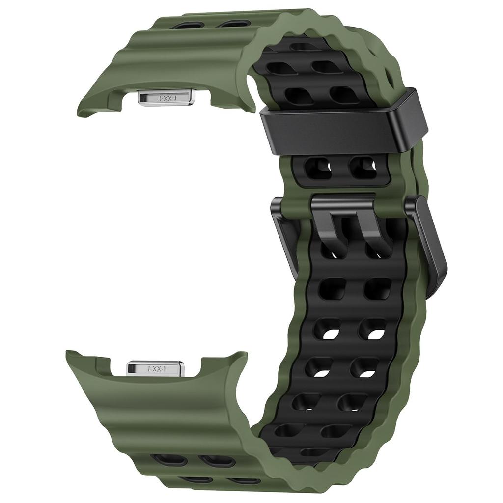 Marine Band for Samsung Galaxy Watch 8/8 Classic Ocean Strap Two-tone Silicone Band for Galaxy Watch 8 40 44mm Sport Bracelet
