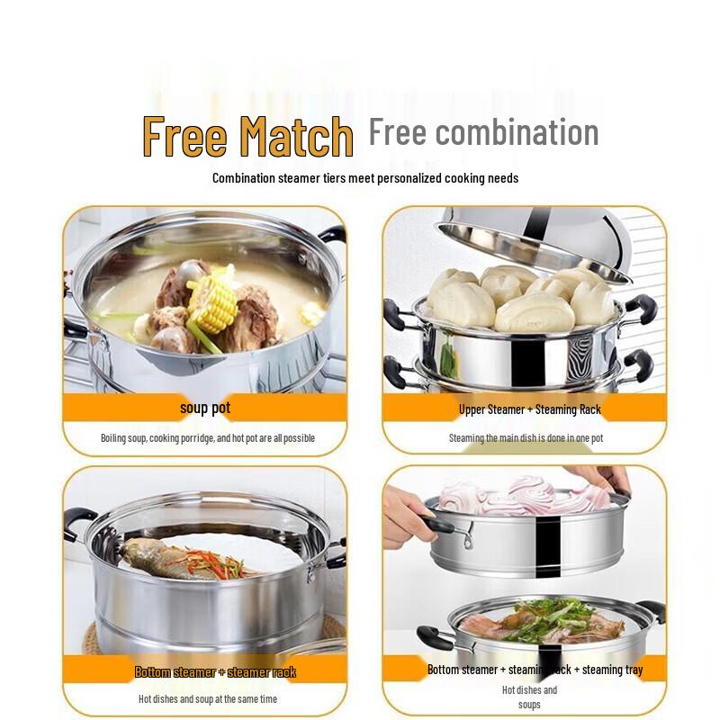 Midea 3-Layer Stainless Steel Multi-Function Steamer Pot