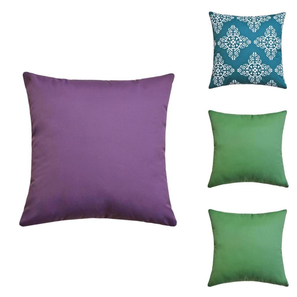 Solid Color Waterproof Cushion Cover Pillow Case For Outdoor Home Decor 16" To 24