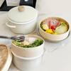 DQ CORAL and Gas Enamel Pot with Oil and Perfect for Hot Pot Simmered and Oden [Induction Compatible] Lid, Greige, 22cm, Enamel, Frying, Tempura,