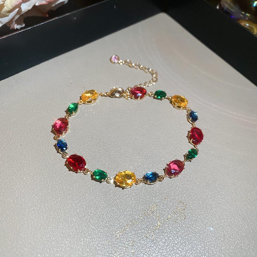 High-End Zircon Floral Heart Bracelet - Luxurious Sparkle for Women