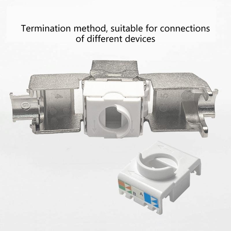 STP Masked RJ45 Keystones Coupler Cat6A Zincs Metal High Speed Data Module