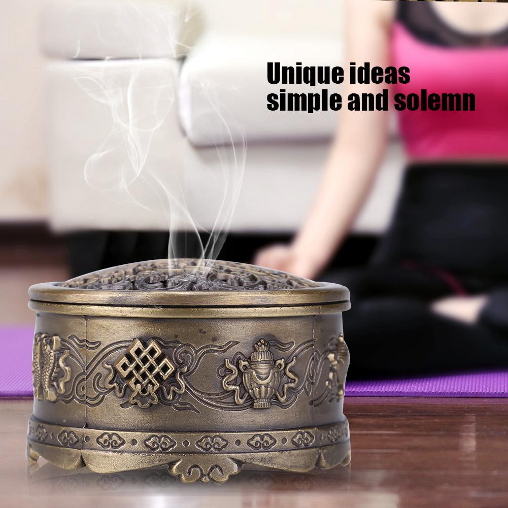 Vintage Backflow Smoke Incense Burner Stick Cone Holder Home Green (Small)