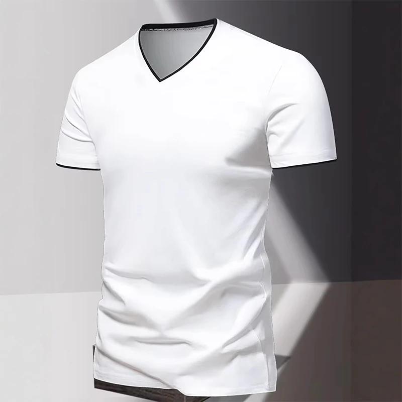 

Short Sleeved Men s T-shirt, Men s Sports and Leisure T-shirt, Trendy and Simple Solid Color Base Shirt L