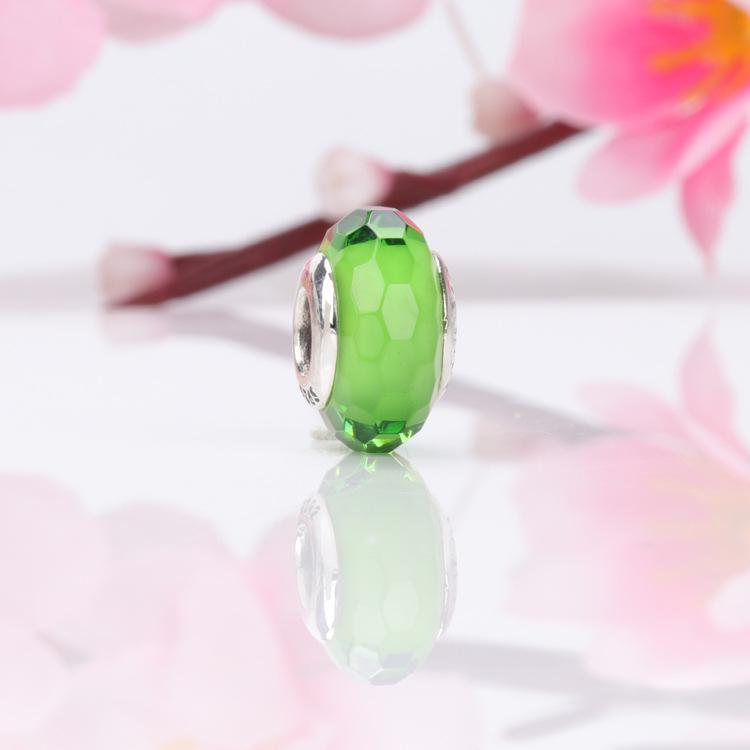 Pandora Pärlor: Europeisk & Amerikansk S925 Sterling Silver Facetterad Glas Berlockpärla