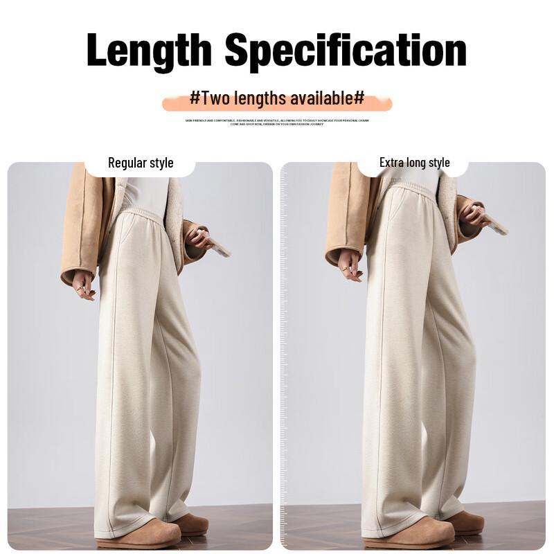 Hstyle Women's Wool Blend High-Waist Wide-Leg Trousers