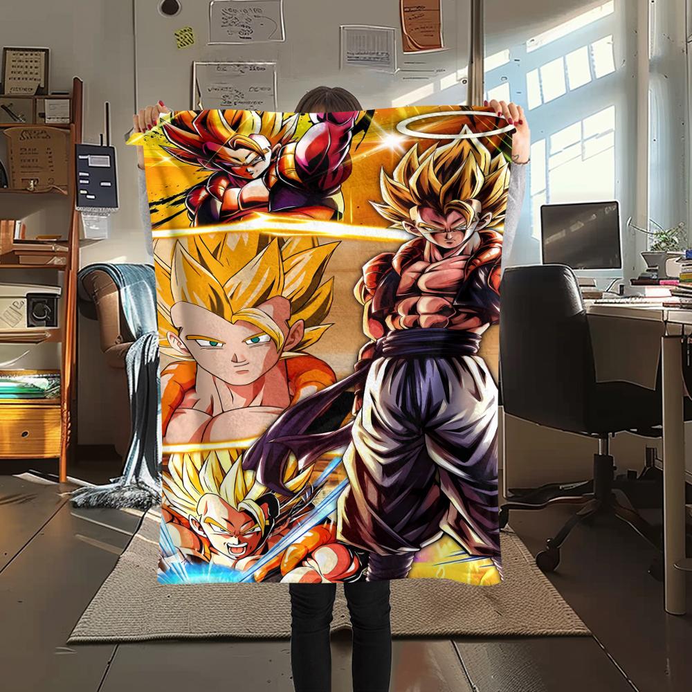 

Фланелевое одеяло с принтом персонажей Dragon Ball, Высококачественное, Удобное для всех сезонов, Декор для дома, Тепло и уют, Идеально для рождественских подарков 80cm x 120cm