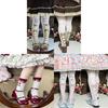 Strawberry Bear Lolita Cotton Stockings With Cartoon Pattern For Youth Fashion