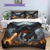 Theevildragon Pattern Bedding Quilt Set Quilt Cover Pillowcase Home Decoration Birthday Gift (1 * duvet cover + 2 * pillowcase, without core)