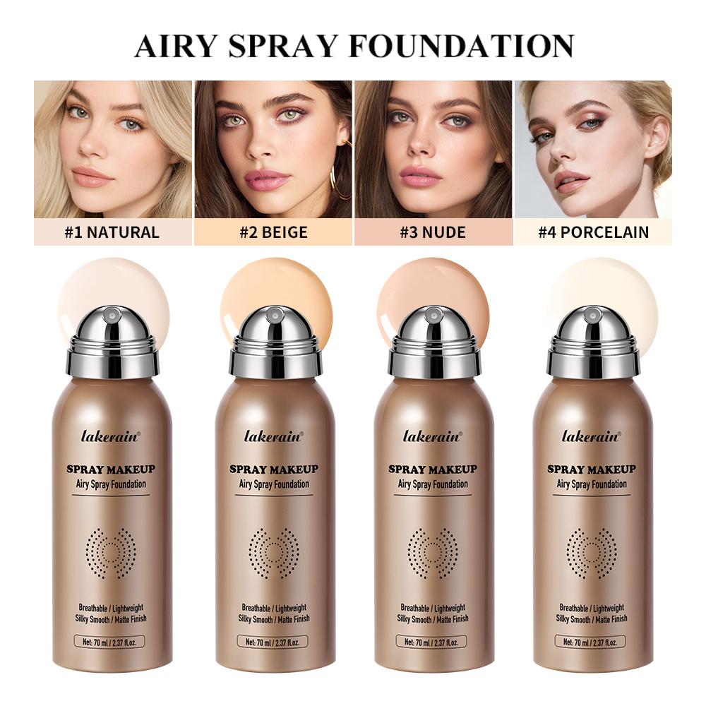 Xiaomi 2pcs Spray Foundation With Brush Magic Airbrush Makeup 70ml Long Lasting Water Proof Oil Control Matte Full Coverage