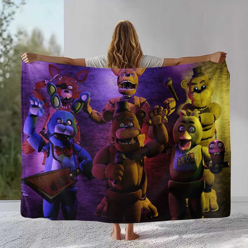 Horror Freddy F-FNAF Games Flannel Blanket,Ultra Soft Warm Plush Throw for Home Bedroom Bed Sofa Cover Office Camping Picnic