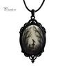 Spooky Cosplay Jewelry Vintage Gothic Necklace, Raven Pendant Bat Red Holiday Party Costume Accessories Rose Halloween Witchy for Women Necklace