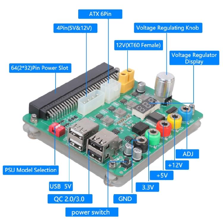Netzteile Breakout Boards mit einstellbarem Spannungsregler 3,30V/5V/12V USB2.0 für D750ES1 750AB-2 05NF18