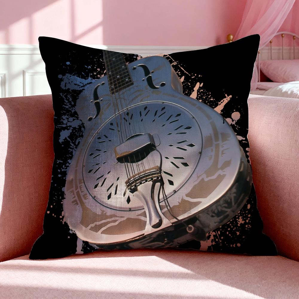 Band D-Dire Straits Cushion Cover Breathable Linen Pillowcase Summer Odorless Eco-Friendly Invisible Zipper Washable