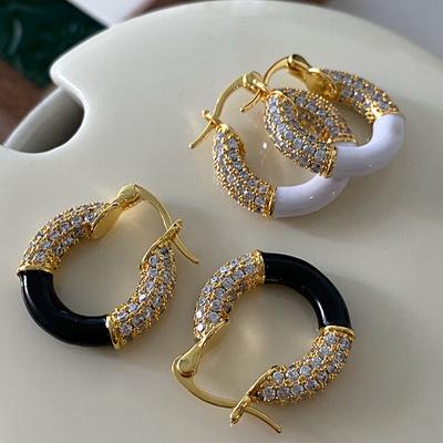 Letter,, Style, Atmosphere, High-End Ear Buckles, Fashion, Light Luxury, Exquisite Temperament, Enamel Drop Glaze