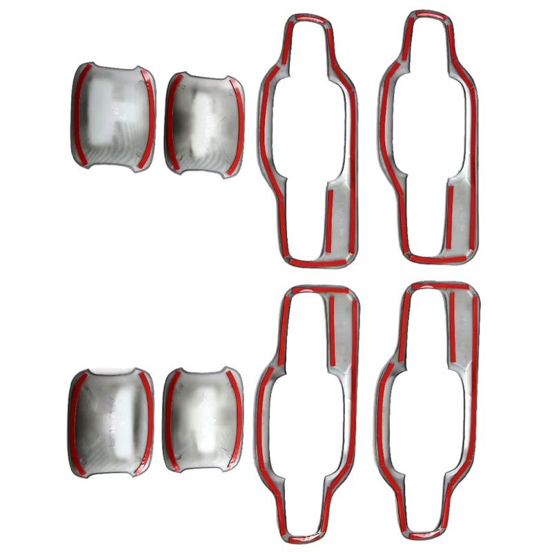 Carbon Fiber Style Car Exterior Door Handle Bowl Cover Trim for Ford Ranger P703 -2024 Styling Accessories