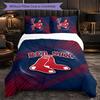 Boston Red Sox Pattern Microfibra Set Biancheria da Letto 3 Pezzi Decorazione Copripiumino Set Per Camera da Letto Uso Domestico