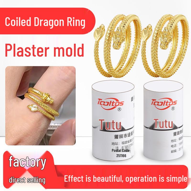 Dragon Scale Gold & Silver Ring Mold: Coiled Dragon Design Jewelry Tool
