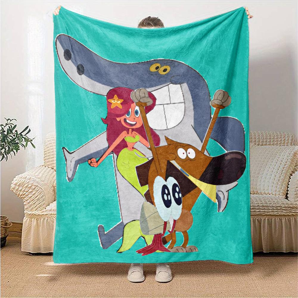 puffin rock Theme Printed Blanket - Perfect for Couch, Bed, Travel & Outdoor Use | Machine Washable, Cozy & Durable.