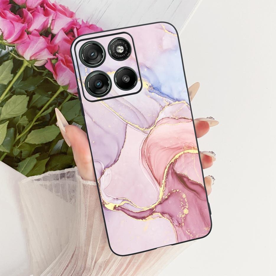 For Motorola Moto G57 Power Case XT2537-5 Cute Cat Flowers Painted Cover Soft TPU Phone Cases For Moto G67 Power G57Power Fundas