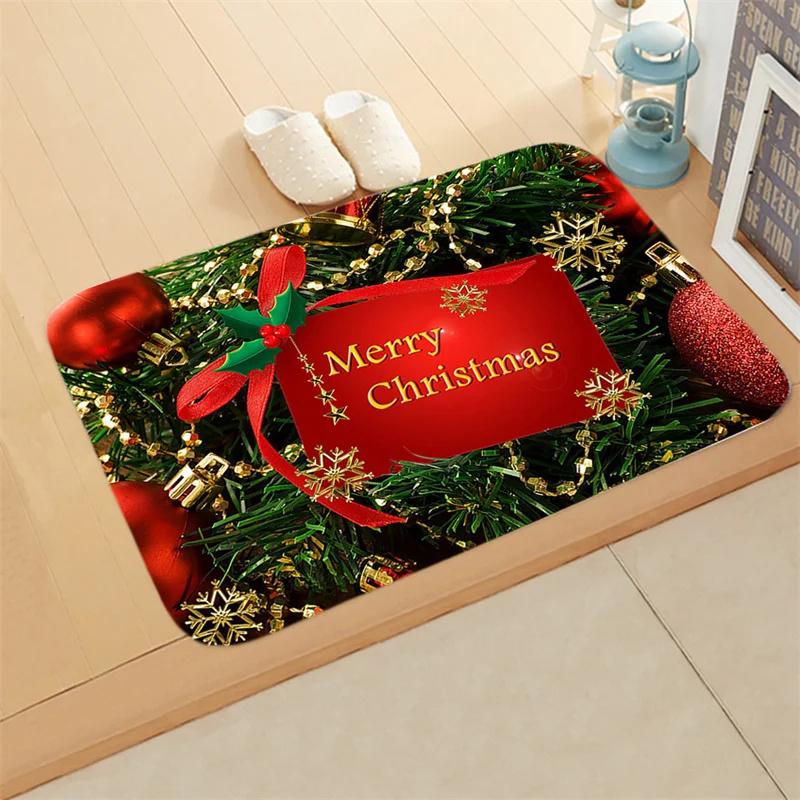 Merry Christmas Doormat Decorative Holiday Front Door Mat Funny Cartoon Character Felt Door Rugs for Indoor Outdoor Carpet