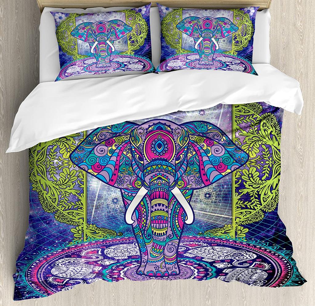 Nursery Bedding Set For Bedroom Bed Home Baby Elephant With Air Balloon Fly Animal Fu Duvet Cover Quilt Cover And Pillowcase