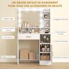 Dressing Table With Mirror And 10 LED Lights Adjustable Brightness Drawer Cupboard And Open Shelves 80x40x135cm White