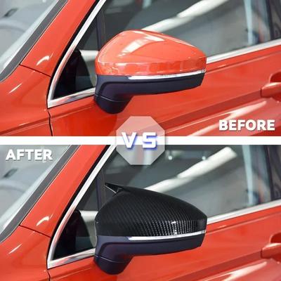 For Volkswagen Tiguan 2017-2025 Car Left and Right Side Rearview Mirror Covers Black Wing Shell