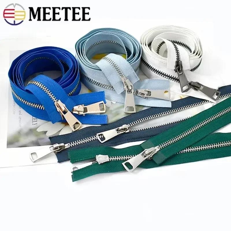 1-5 Stück 5# Metallreißverschlüsse 70/90/120cm Zweischieber Offener Reißverschluss für Daunenjacke Auto-Lock Reißverschluss Nähzubehör für Bekleidung