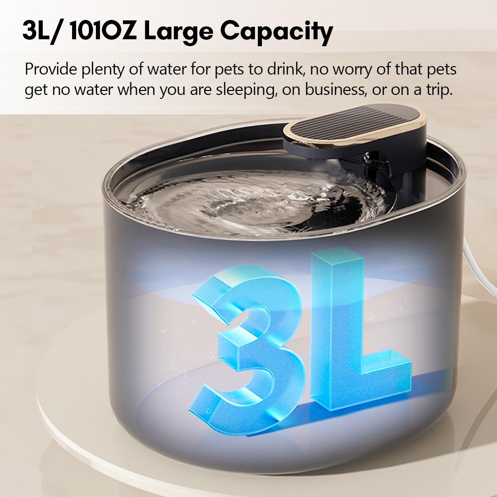 Intelligent Electric Automatic Pet Water Fountain Low Noise Water Dispenser with 3LCelsius 101OZ Large Capacity for Cats Little Dogs
