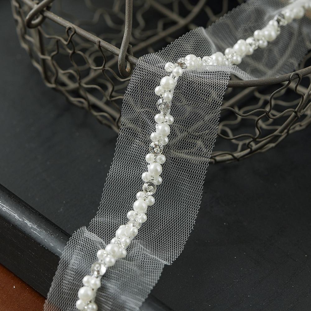 

Garment Decoration Pearl Beaded Pearl Beaded Trim Rhinestone Width 3.5/4cm Lace Trim Ribbon Lace Trim DIY Sewing L