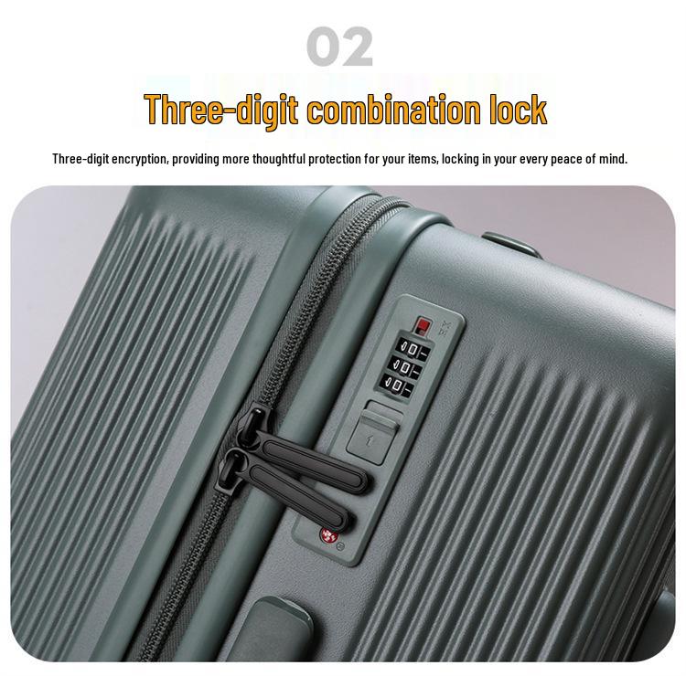 20-Inch Super Light Women's Carry-On Suitcase with Explosion-Proof Zipper, Trendy 24-Inch Men's Luggage, Large Capacity, Phone Holder Included