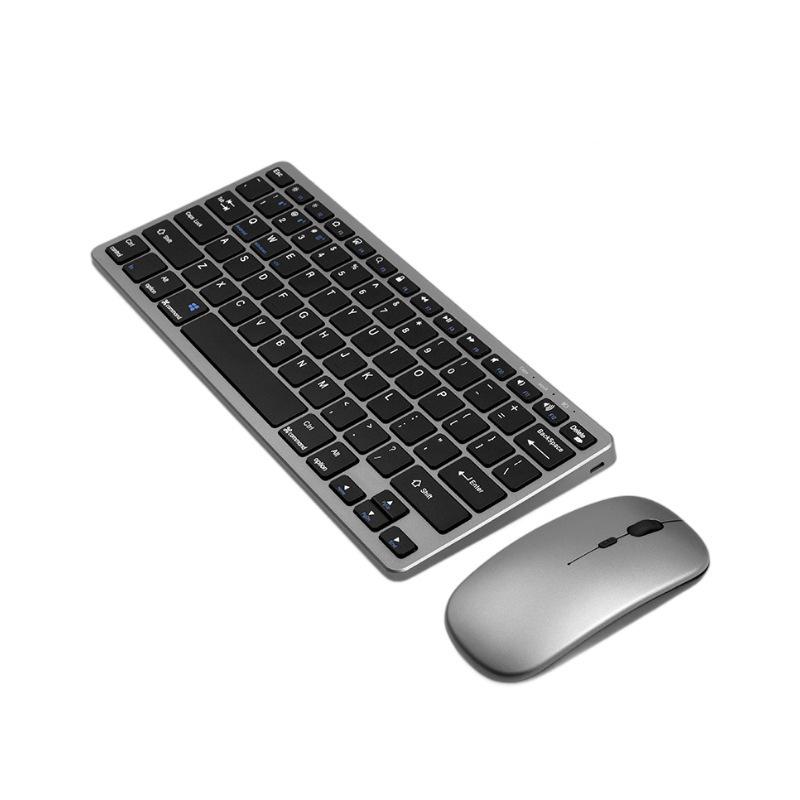 Ultra-Thin Rechargeable Bluetooth & 2.4G Wireless 3-Mode Keyboard and Mouse Set for Office Use.