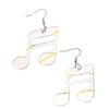 Black Acrylic Pendant Earrings Colorful Musical Notes Studs Earrings Fashionable Statement Jewelry for Women Girls