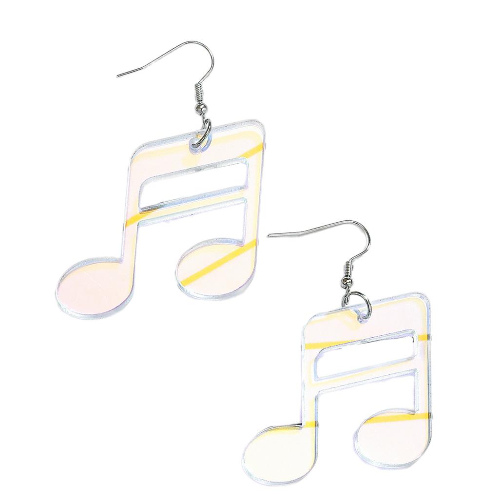 Black Acrylic Pendant Earrings Colorful Musical Notes Studs Earrings Fashionable Statement Jewelry for Women Girls