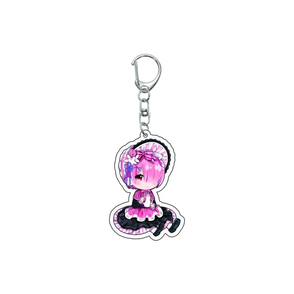 55MM Anime Re:ZERO - Iniziare la Vita in un Altro Mondo Portachiavi Natsuki Subaru Emilia Portachiavi Piastra Modello Acrilica Regali di Natale
