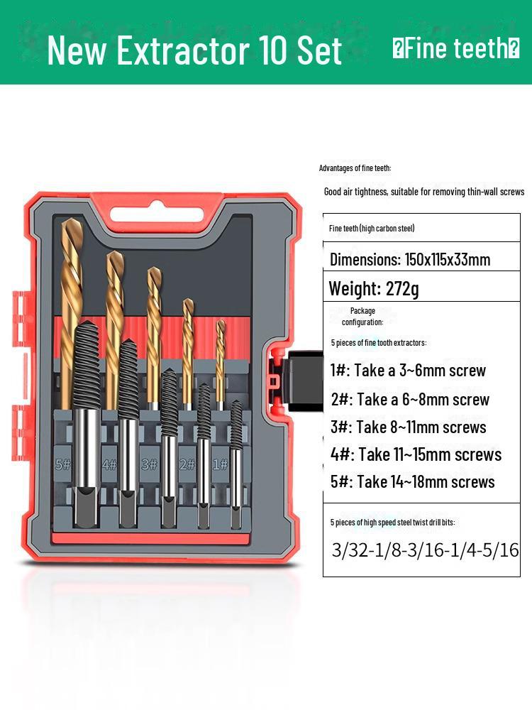 Wire Extractor Set for Broken Triangle Valve Taps, Rusty Screws with Sliding Thread Repair.