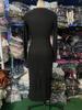 2026 Korean European Style Split Maxi Dress - Elegant Slim Fit Knit with Long Sleeves and Hip-Hugging Design