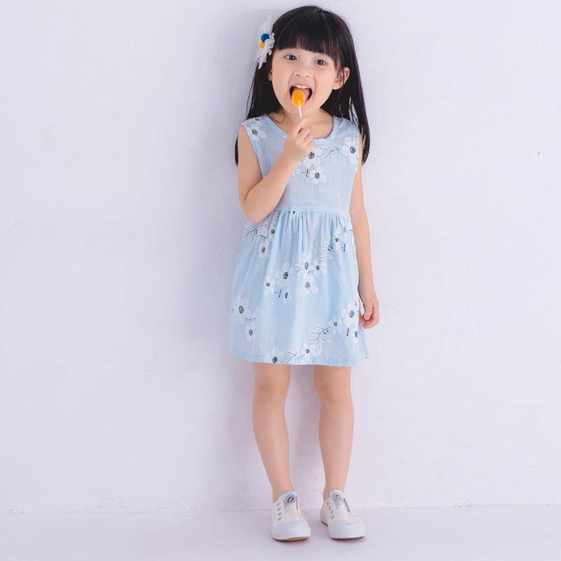 Baby Girls Summer Dress Sleeveless Hollow Back Pleated Skirt T-Shirt Dress 0-24 Months Breathable Photoshoot & Party Outfit