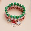 Christmas Santa Claus Tree Snowflake Multi-Layer Bracelet Cute Deer Snowman Candy Acrylic Beaded Bangles For Women Men Jewelry
