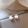 French Romantic and Simple Round Pearl Pendant Stud Earrings 2026 Fashion and Elegant Accessories Luxury Jewelry for Women Girls