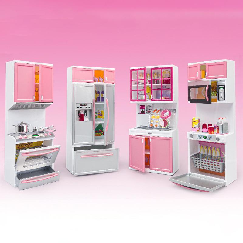 Children'S Kitchen Toy Set Simulation Mini Kitchenware Refrigerator Model Girls Play House Toy Gift Box