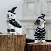 Witches/Pirate Dog Figurines Resin Sitting Dog Statue Animal Sculptures Garden Decors Halloween Decorations for Porch