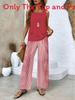 Womens Sleeveless Double Layer Pantsuit With 3d Print For Summer Casual Wear