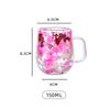 Double-Wall Dried Flower Glass Mug - Heat-Resistant Decorative Coffee/Tea Cup (Multi-Color Options)
