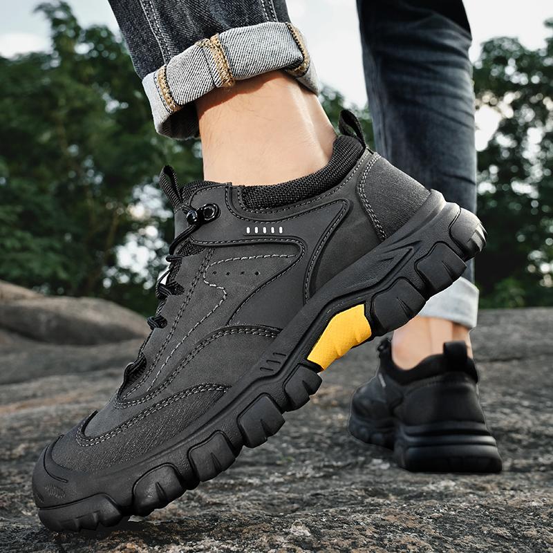 Luxury Brand Outdoor Trekking Leather Shoe Men Soft Waterproof Hiking Climbing Shoe Shoes Quality Leather Hunting Tactical Shoes