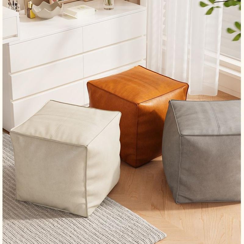 Abriebfester runder PU-Leder-Hocker mit verstecktem Stauraum und stabiler Halterung für den Gebrauch im Wohnzimmer oder Schlafzimmer